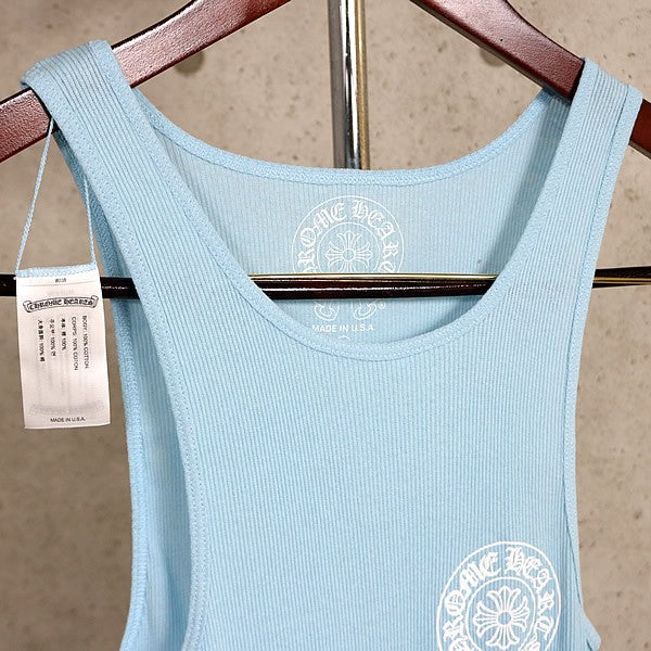 CHROME HEARTS New Horseshoe Print Tank Top Blue Size L
