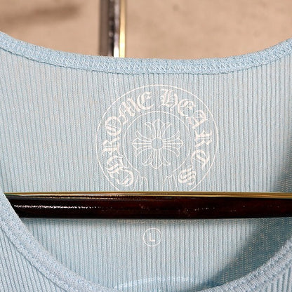 CHROME HEARTS New Horseshoe Print Tank Top Blue Size L