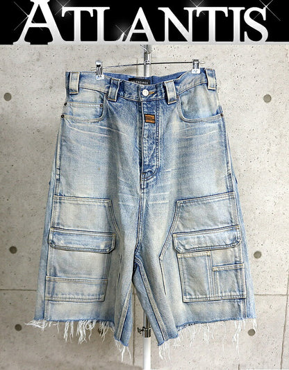 BALENCIAGA 2025 Denim Shorts Light Blue Size S