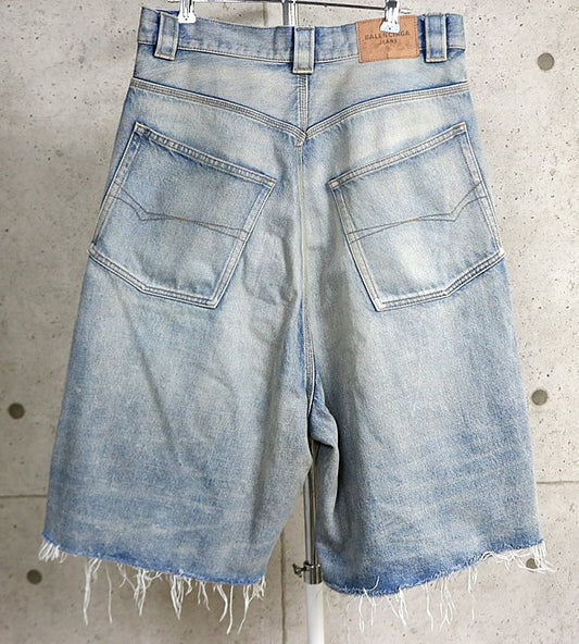 BALENCIAGA 2025 Denim Shorts Light Blue Size S
