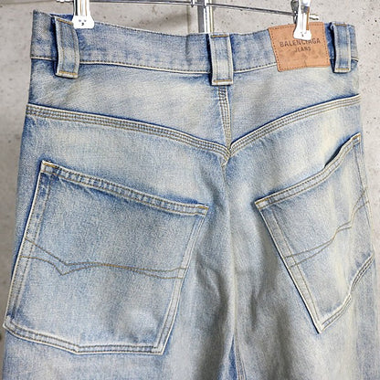 BALENCIAGA 2025 Denim Shorts Light Blue Size S