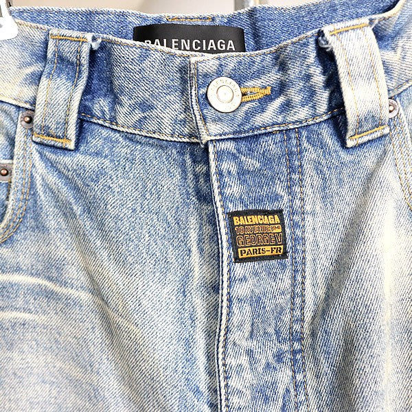 BALENCIAGA 2025 Denim Shorts Light Blue Size S