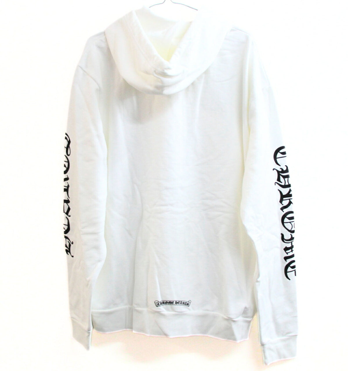 CHROME HEARTS Old English Vertical Logo Hoodie White Size L