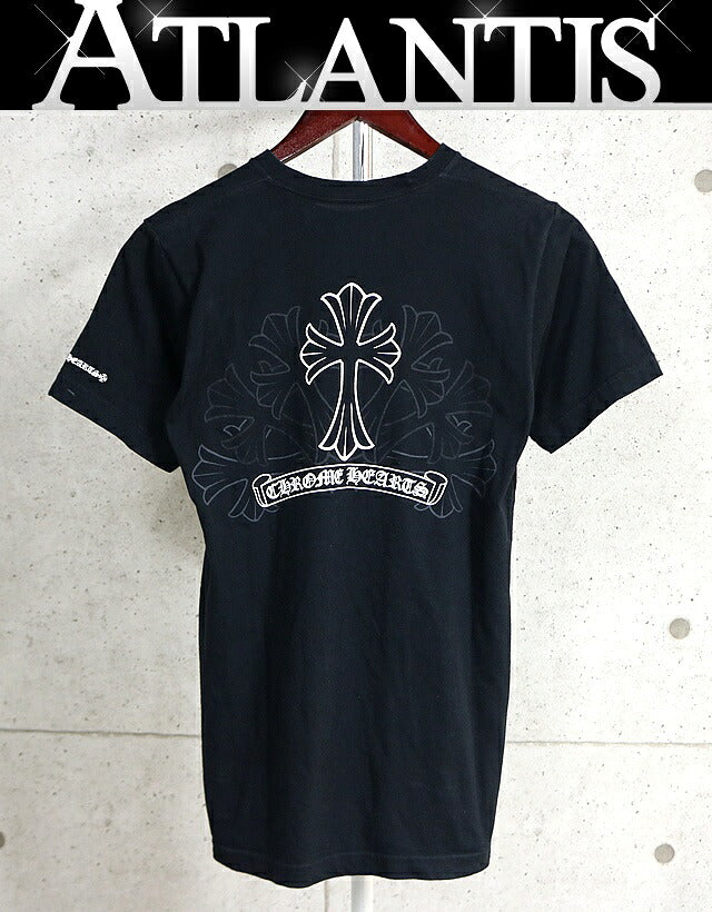 CHROME HEARTS CH Cross Scroll Label T-Shirt Black Size S