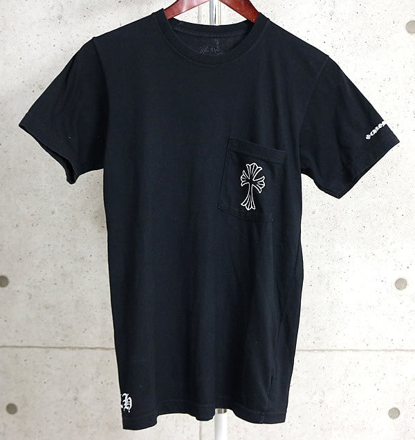 CHROME HEARTS CH Cross Scroll Label T-Shirt Black Size S