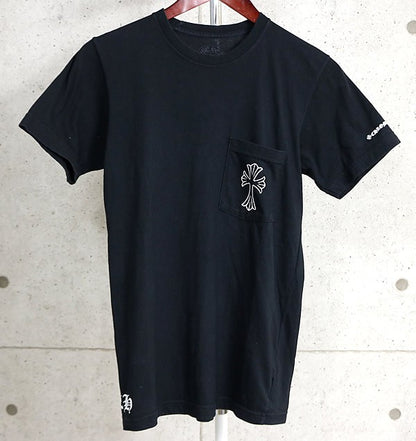 CHROME HEARTS CH Cross Scroll Label T-Shirt Black Size S