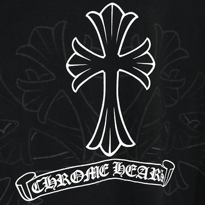 CHROME HEARTS CH Cross Scroll Label T-Shirt Black Size S
