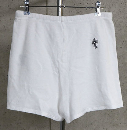 CHROME HEARTS Y NOT CH Cross Shorts White Sweatshirt Size XS