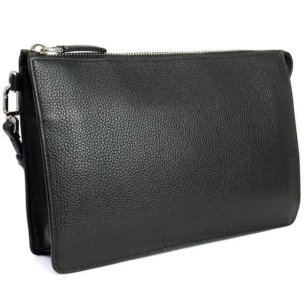 PRADA Triangle Logo Leather Bag Black