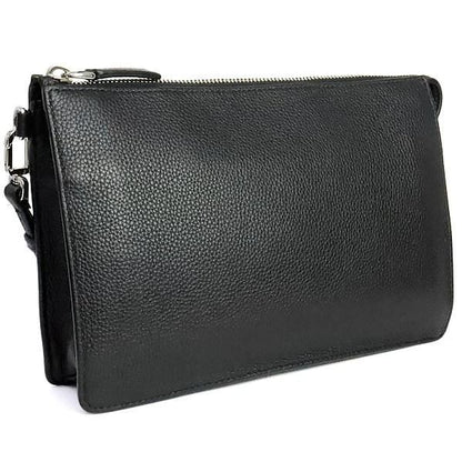 PRADA Triangle Logo Leather Bag Black