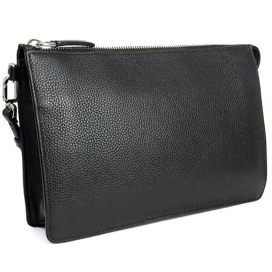 PRADA Triangle Logo Leather Bag Black