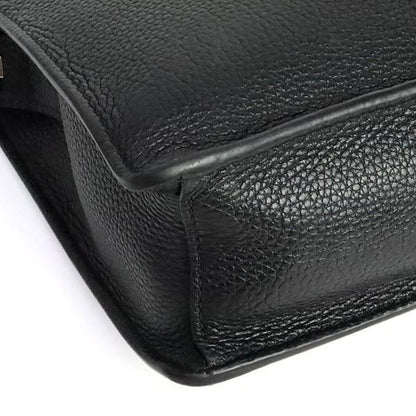 PRADA Triangle Logo Leather Bag Black