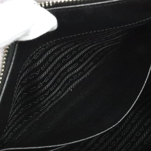 PRADA Triangle Logo Leather Bag Black