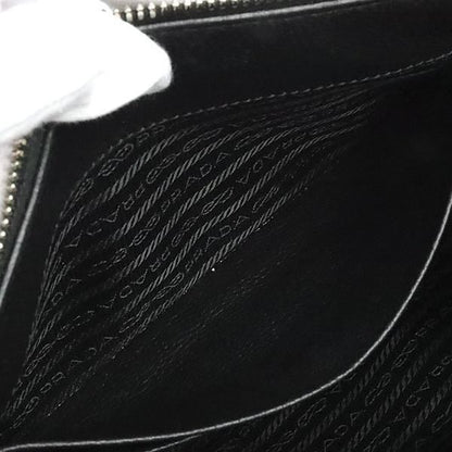 PRADA Triangle Logo Leather Bag Black