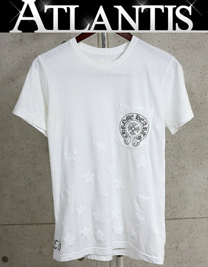 CHROME HEARTS Star Horseshoe Scroll T-Shirt White Size S