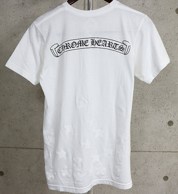 CHROME HEARTS Star Horseshoe Scroll T-Shirt White Size S