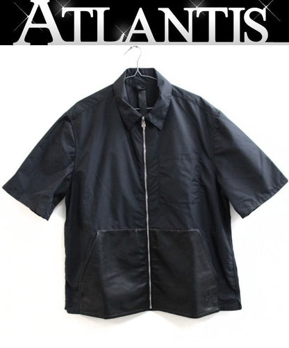 CHROME HEARTS New Carpenter Leather Cross Zip Shirt Size XL