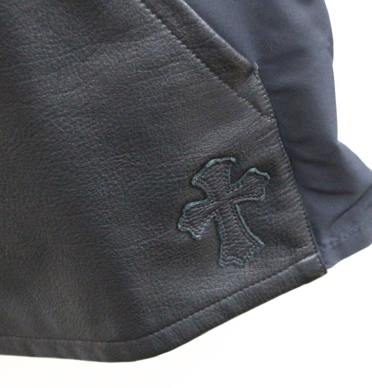 CHROME HEARTS New Carpenter Leather Cross Zip Shirt Size XL