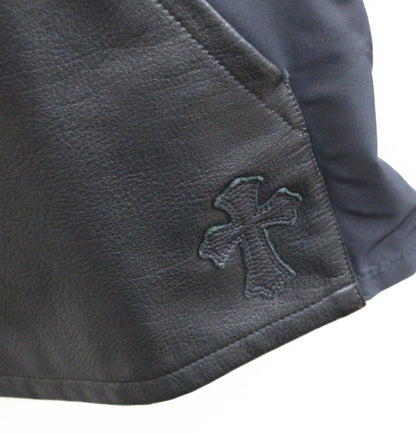 CHROME HEARTS New Carpenter Leather Cross Zip Shirt Size XL