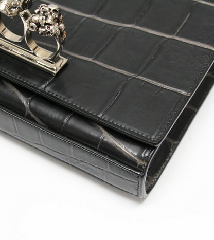 AlexanderMcQUEEN 4 Ring Skull Knuckle Shoulder Bag Black
