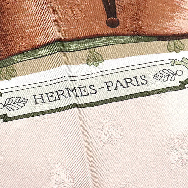 HERMES Carre 90 Napoleon Silk Scarf Pink