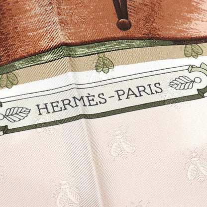 HERMES Carre 90 Napoleon Silk Scarf Pink