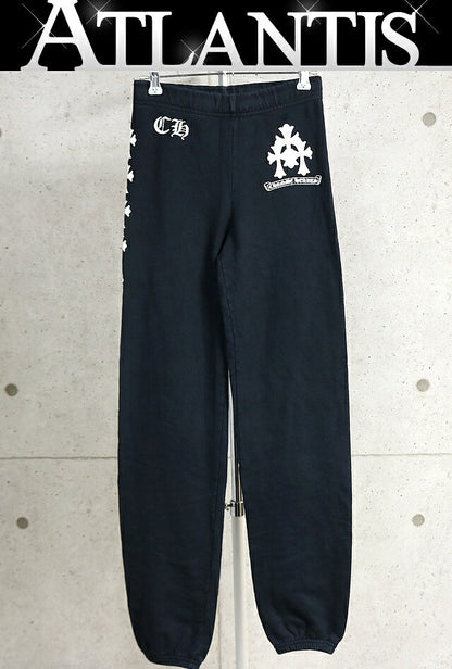 CHROME HEARTS Cross Logo Print Sweatpants Black Size XS