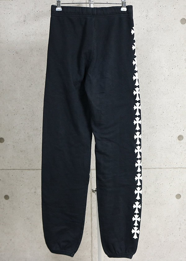 CHROME HEARTS Cross Logo Print Sweatpants Black Size XS