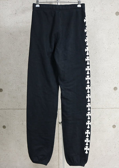 CHROME HEARTS Cross Logo Print Sweatpants Black Size XS