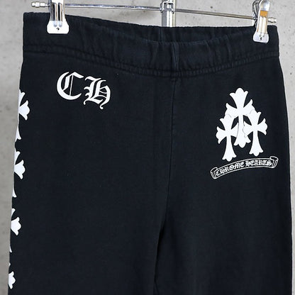 CHROME HEARTS Cross Logo Print Sweatpants Black Size XS