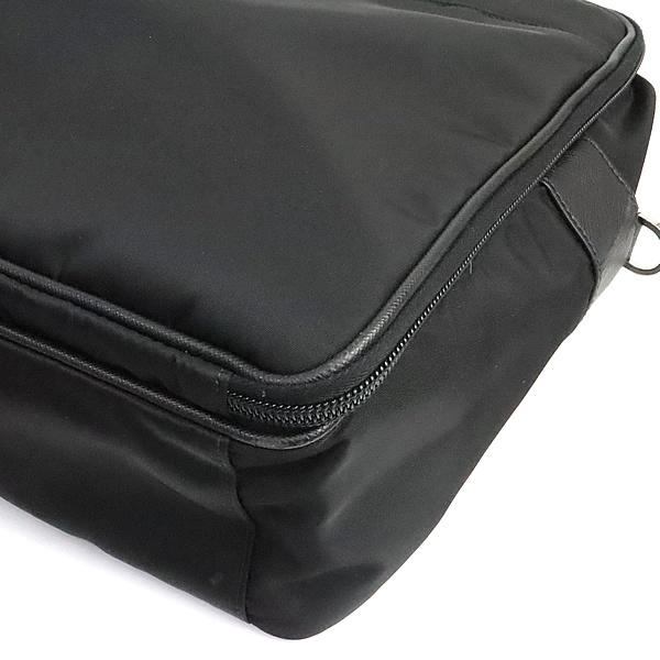 PRADA Triangle Logo 2-Way Nylon Briefcase Black