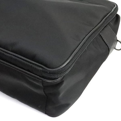 PRADA Triangle Logo 2-Way Nylon Briefcase Black