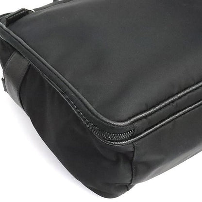 PRADA Triangle Logo 2-Way Nylon Briefcase Black