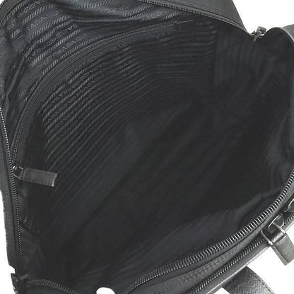 PRADA Triangle Logo 2-Way Nylon Briefcase Black