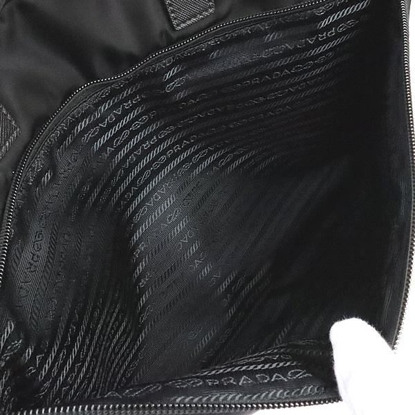 PRADA Triangle Logo 2-Way Nylon Briefcase Black