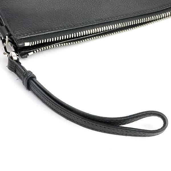 PRADA Triangle Logo Leather Bag Black