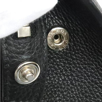 PRADA Triangle Logo Leather Bag Black