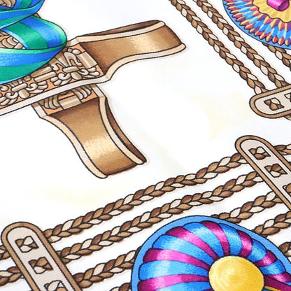 HERMES Carre 90 Les Rubans du Scarf Blue