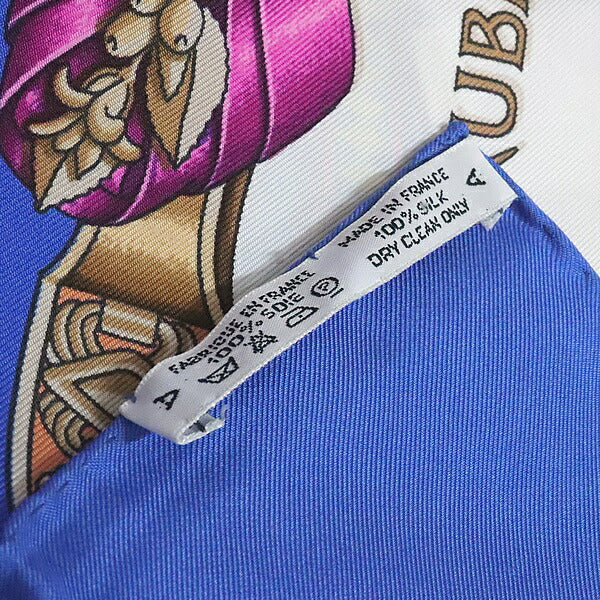 HERMES Carre 90 Les Rubans du Scarf Blue