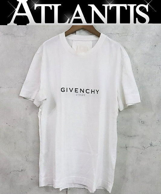 GIVENCHY Reverse Logo Print Short Cotton T-Shirt Size M