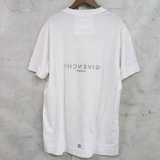 GIVENCHY Reverse Logo Print Short Cotton T-Shirt Size M