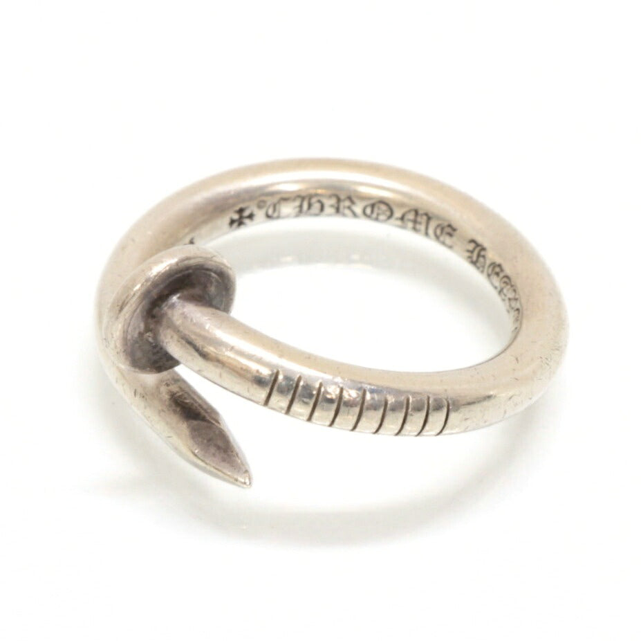 CHROME HEARTS Flat CH Plus Nail Ring Silver Size JP 19