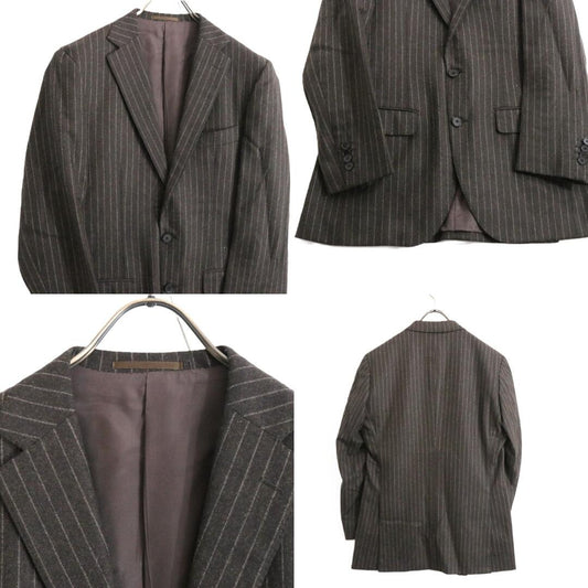 EDIFICE Flannel Chalk Stripe Suit Brown Size 46/46