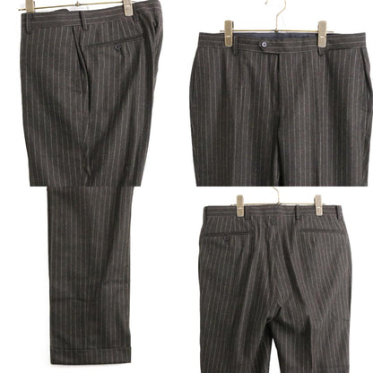 EDIFICE Flannel Chalk Stripe Suit Brown Size 46/46