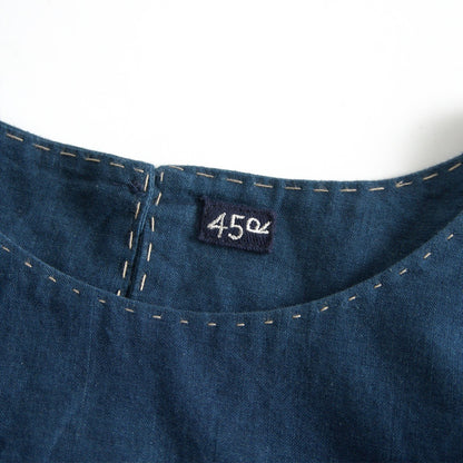 45R Indigo Pleated Relaxed Blouse Size 0