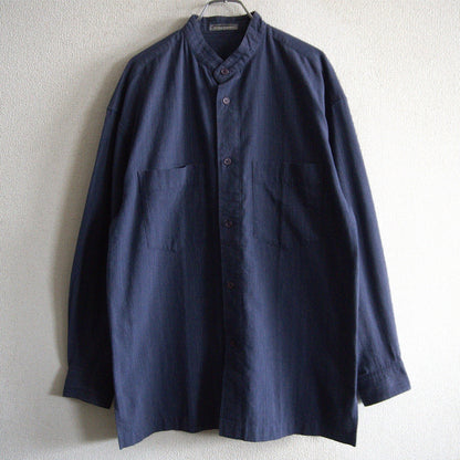 ISSEY MIYAKE MEN 80s Brush Tag Band Collar Shirt Size M