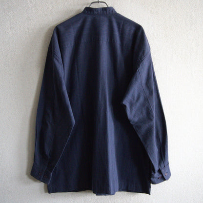 ISSEY MIYAKE MEN 80s Brush Tag Band Collar Shirt Size M