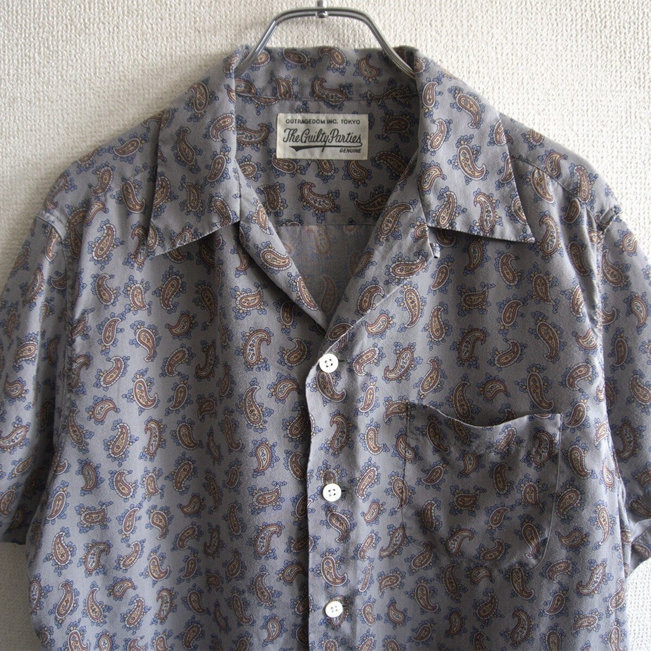 WACKO MARIA Paisley Open Collar S/S Shirt Size L