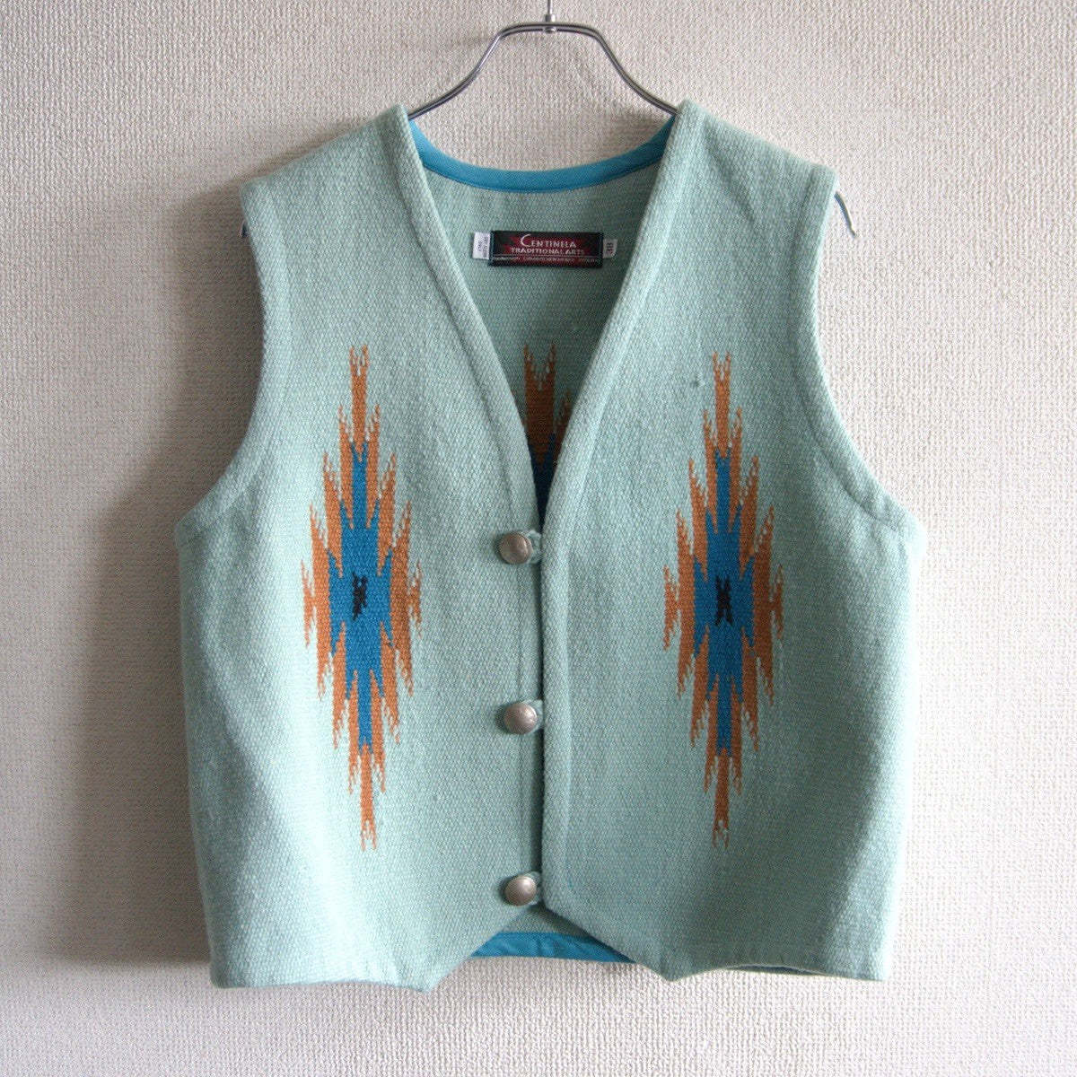 CENTINELA TRADITIONAL ARTS Chimayo Vest Blue Size 38