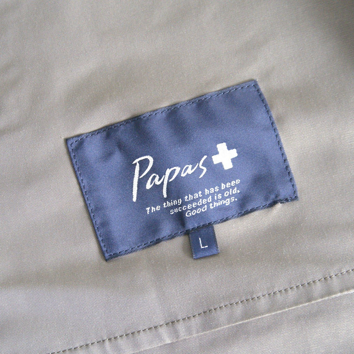 PAPAS PLUS Balmacaan Coat Khaki Size L